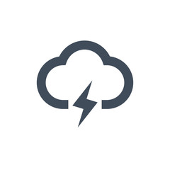 Cloud lightning icon, thunder storm. vector illustration isolated on clean background.