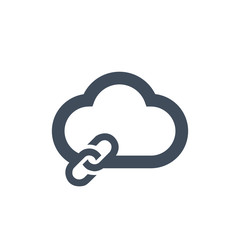 Cloud connection link icon. Vector illustration isolated on clean background. Designed for web and software interfaces.