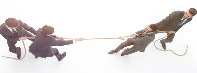 top view.a tug of war between business teams