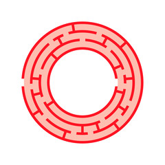 Abstract round maze. Game for kids. Puzzle for children. One entrance, one exit. Labyrinth conundrum. Flat vector illustration isolated on white background.