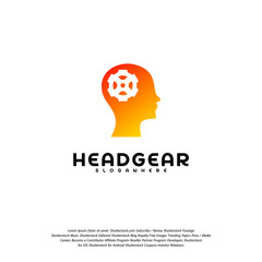 Head Gear logo vector, Head intelligence logo designs concept vector