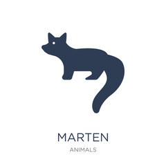 Marten icon. Trendy flat vector Marten icon on white background from animals collection