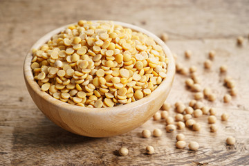 split soybean in bowl