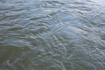 Surfaces and waves of naturally moving water.