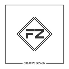 Initial Letter FZ Logo Template Design
