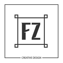 Initial Letter FZ Logo Template Design