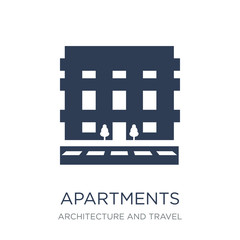 Apartments icon. Trendy flat vector Apartments icon on white background from Architecture and Travel collection