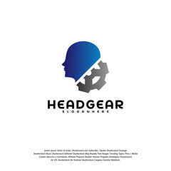 Head Gear logo vector, Head intelligence logo designs concept vector