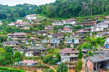 Fototapeta na wymiar View of Pha Mee village in Chiang Rai, Thailand.