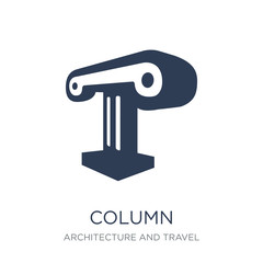 Column icon. Trendy flat vector Column icon on white background from Architecture and Travel collection