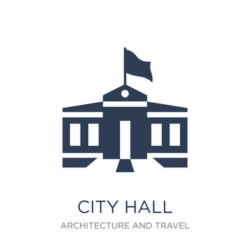 City hall icon. Trendy flat vector City hall icon on white background from Architecture and Travel collection