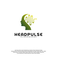 Head Pulse logo vector, Head intelligence logo designs concept vector