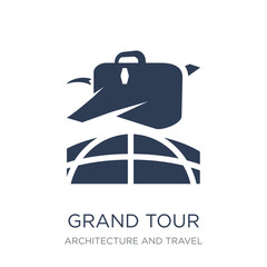 grand tour icon. Trendy flat vector grand tour icon on white background from Architecture and Travel collection