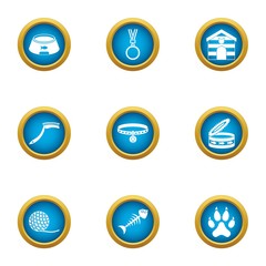 Animal place icons set. Flat set of 9 animal place vector icons for web isolated on white background