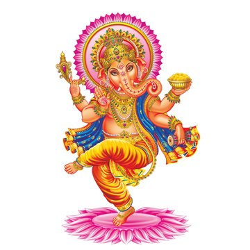 Vector Ganesha on a white background