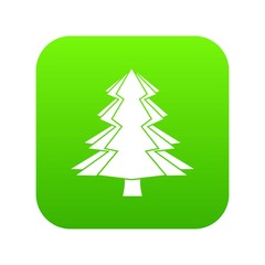 Fir tree icon digital green for any design isolated on white vector illustration