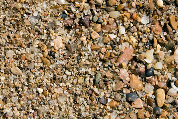 Macro pebbles and sand