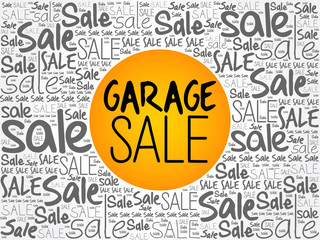 GARAGE SALE word cloud collage, business concept background