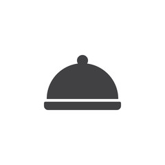 Restaurant cloche vector icon. filled flat sign for mobile concept and web design. Food cover simple solid icon. Food platter serving symbol, logo illustration. Pixel perfect vector graphics