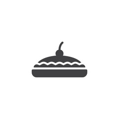 Berry Pie vector icon. filled flat sign for mobile concept and web design. Thanksgiving Cake with cherry simple solid icon. Symbol, logo illustration. Pixel perfect vector graphics