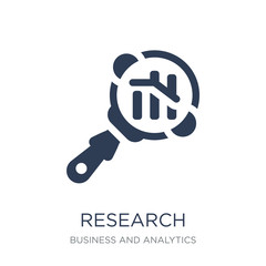 Research icon. Trendy flat vector Research icon on white background from Business and analytics collection
