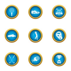 Honor sport icons set. Flat set of 9 honor sport vector icons for web isolated on white background