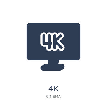 4k icon. Trendy flat vector 4k icon on white background from Cinema collection