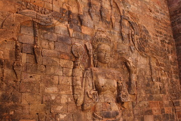 detail of ancient temple in angkor cambodia