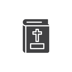 Bible book vector icon. filled flat sign for mobile concept and web design. Holy bible simple solid icon. Symbol, logo illustration. Pixel perfect vector graphics