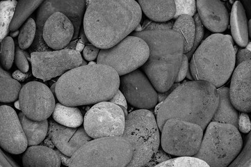 Lots of black and white stones