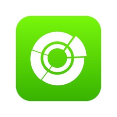Pie chart for infographic icon digital green for any design isolated on white vector illustration
