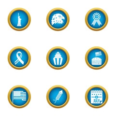 Mainland icons set. Flat set of 9 mainland vector icons for web isolated on white background