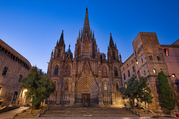 Obraz premium Barcelona cathedral before the dawn