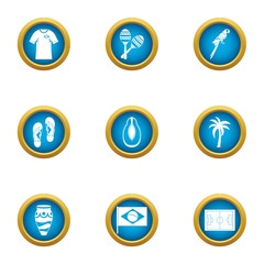 Brasilia stay icons set. Flat set of 9 brasilia stay vector icons for web isolated on white background