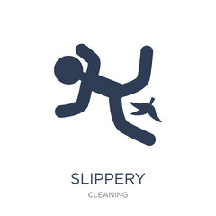 Slippery icon. Trendy flat vector Slippery icon on white background from Cleaning collection