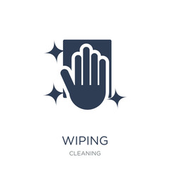 Wiping icon. Trendy flat vector Wiping icon on white background from Cleaning collection