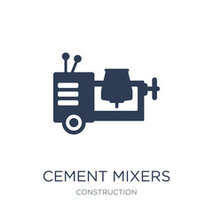 cement mixers icon. Trendy flat vector cement mixers icon on white background from Construction collection