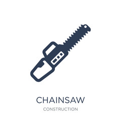 Chainsaw icon. Trendy flat vector Chainsaw icon on white background from Construction collection