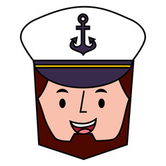 captain man character with hat