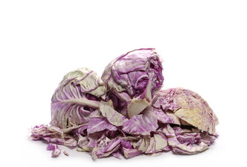 Fototapeta premium Sliced red cabbage isolated on white background
