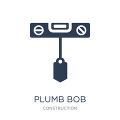 Plumb bob icon. Trendy flat vector Plumb bob icon on white background from Construction collection