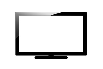 Modern blank flat screen plazma TV set. Isolated on white background. - obrazy, fototapety, plakaty