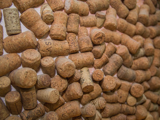 Background of Various Used Wine Corks close up