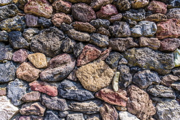 Wall of colored stones