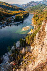 Pend Oreille River at Boundary Dam in Northeastern Washington State. USA.