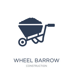 Wheel barrow icon. Trendy flat vector Wheel barrow icon on white background from Construction collection