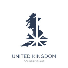 Obraz na płótnie Canvas United Kingdom flag icon. Trendy flat vector United Kingdom flag icon on white background from Country Flags collection
