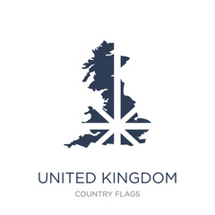 United Kingdom flag icon. Trendy flat vector United Kingdom flag icon on white background from Country Flags collection