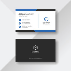 Elegant Business Card with Blue Details