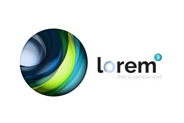 Abstract geometric logo created with overlapping smooth shapes